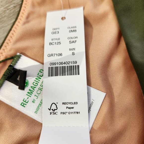 J. Crew Green Curved Waist Cheeky Bikini Bottom New With Tags Womens Size S - Picture 8 of 16